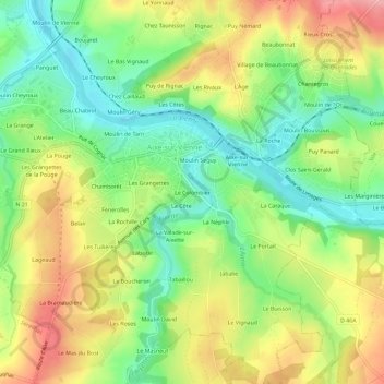 Topografische Karte Le Colombier, Höhe, Relief