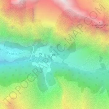 Topografische Karte Siṅdum, Höhe, Relief