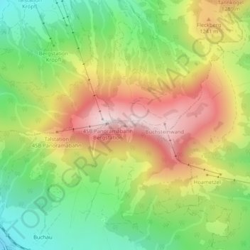 Topografische Karte Buchensteinwand, Höhe, Relief