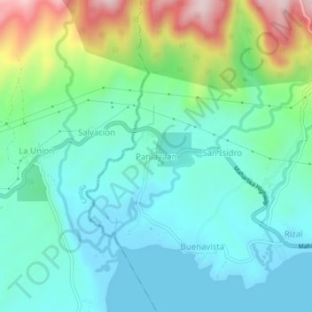 Topografische Karte Panlayaan, Höhe, Relief