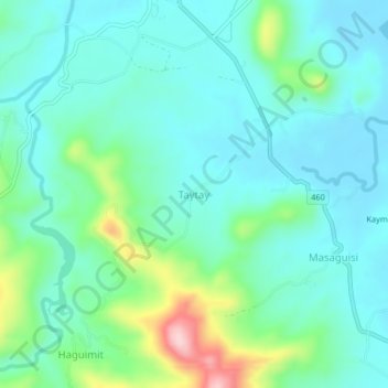 Topografische Karte Taytay, Höhe, Relief
