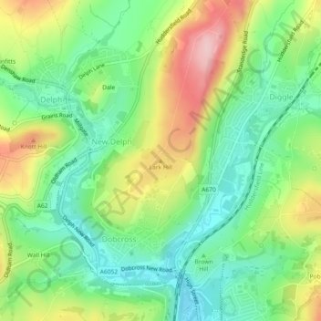 Topografische Karte Lark Hill, Höhe, Relief