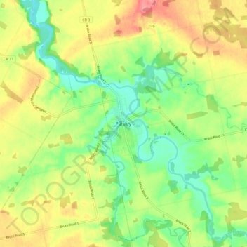 Topografische Karte Paisley, Höhe, Relief