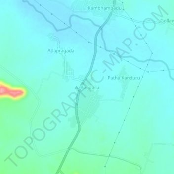 Topografische Karte A. Konduru, Höhe, Relief