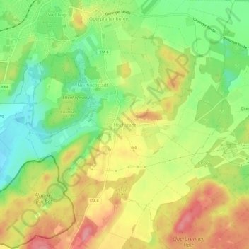 Topografische Karte Hochstadt, Höhe, Relief
