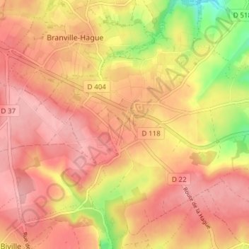 Topografische Karte Hameau Lucas, Höhe, Relief