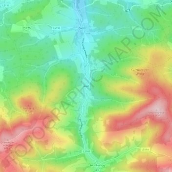 Topografische Karte Wald, Höhe, Relief