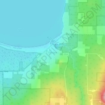 Topografische Karte Cornucopia, Höhe, Relief