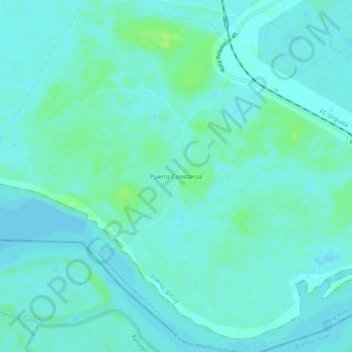 Topografische Karte Puerto Constanza, Höhe, Relief