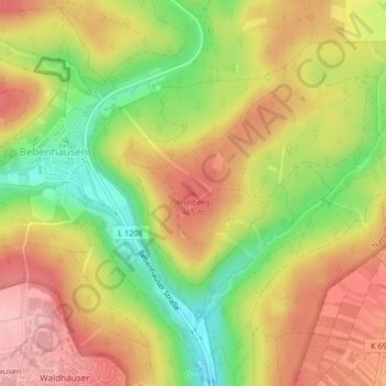 Topografische Karte Kirnberg, Höhe, Relief