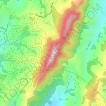 Topografische Karte Alto da Serra, Höhe, Relief