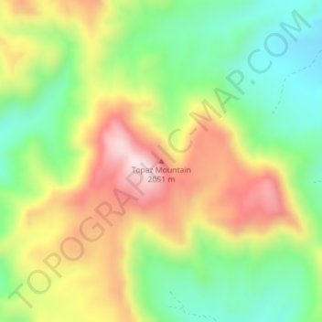 Topografische Karte Topaz Mountain, Höhe, Relief