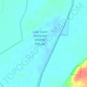 Topografische Karte Lake Isom, Höhe, Relief