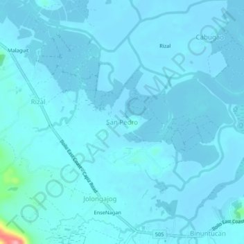 Topografische Karte San Pedro, Höhe, Relief