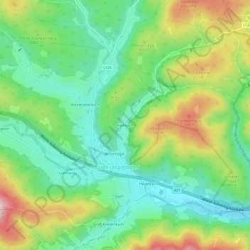 Topografische Karte Hainbach, Höhe, Relief