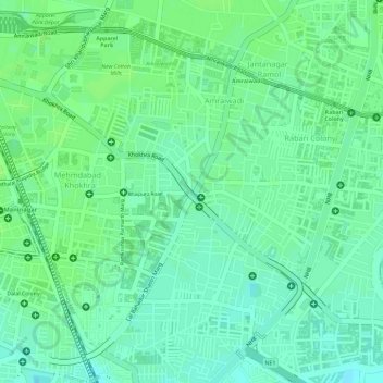 Topografische Karte Hatkeshwar Circle, Höhe, Relief