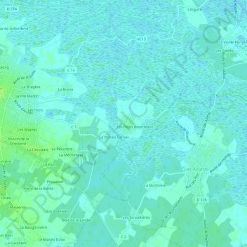 Topografische Karte Arceau, Höhe, Relief