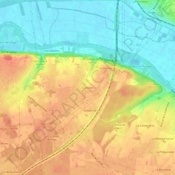 Topografische Karte Coesnon, Höhe, Relief