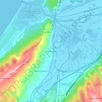 Topografische Karte Quinta Nova, Höhe, Relief