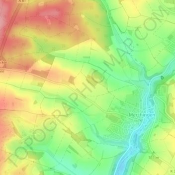 Topografische Karte Seehöhe, Höhe, Relief