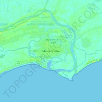 Topografische Karte Maroantsetra, Höhe, Relief