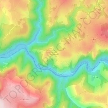 Topografische Karte La Taillade, Höhe, Relief