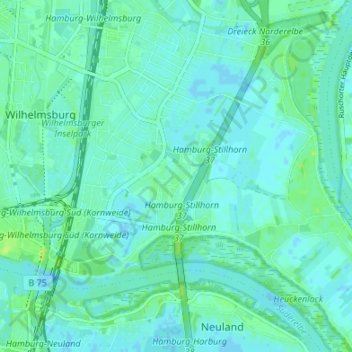 Topografische Karte Kirchdorf-Süd, Höhe, Relief