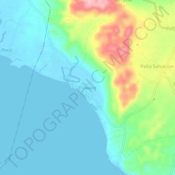 Topografische Karte Palawig, Höhe, Relief