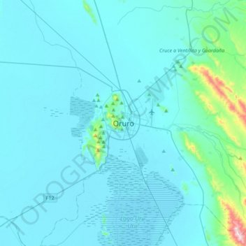 Topografische Karte Oruro, Höhe, Relief