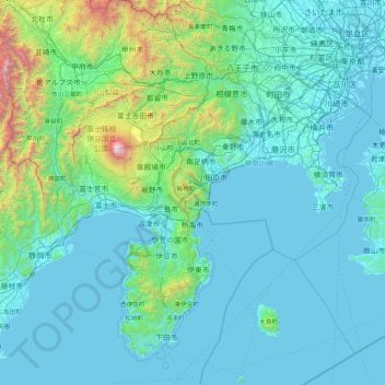 Topografische Karte Ashigarashimo County, Höhe, Relief
