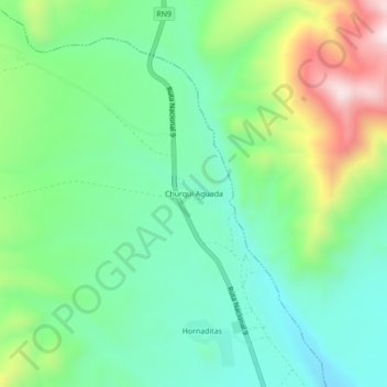 Topografische Karte Churqui Aguada, Höhe, Relief