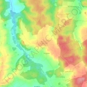 Topografische Karte Arlesried, Höhe, Relief