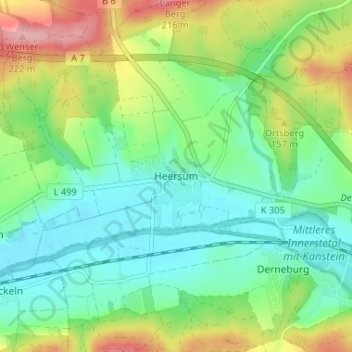 Topografische Karte Heersum, Höhe, Relief