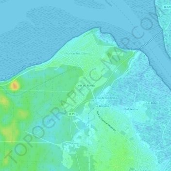 Topografische Karte Lede du Riveau, Höhe, Relief