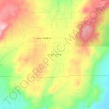 Topografische Karte Juniper Springs, Höhe, Relief