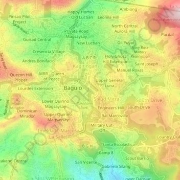 Topografische Karte Harrison-Claudio-Carantes, Höhe, Relief