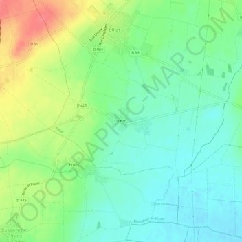 Topografische Karte Olhat, Höhe, Relief