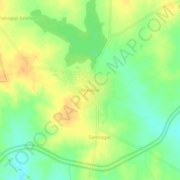 Topografische Karte Atmakur, Höhe, Relief