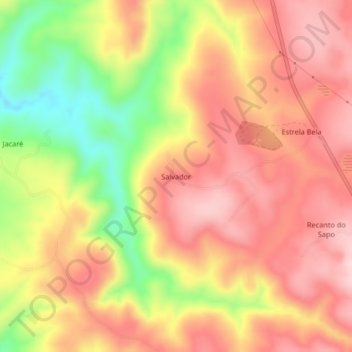 Topografische Karte Salvador, Höhe, Relief