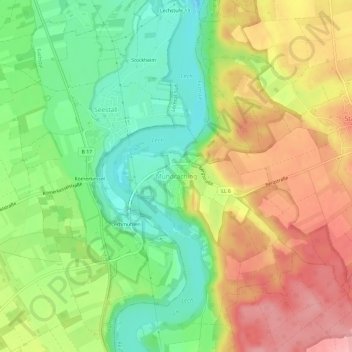 Topografische Karte Mundraching, Höhe, Relief