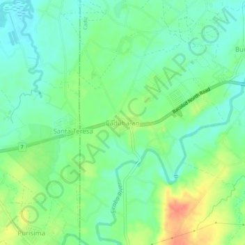 Topografische Karte Caduha-an, Höhe, Relief