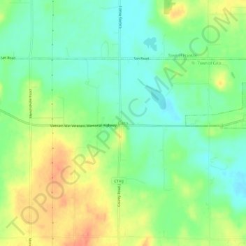 Topografische Karte Cato, Höhe, Relief