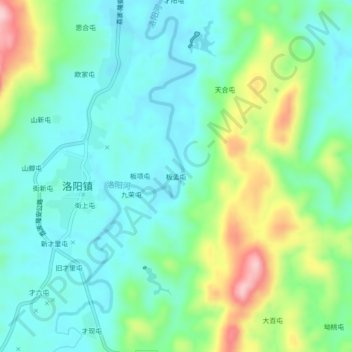 Topografische Karte 板孟屯, Höhe, Relief