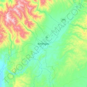 Topografische Karte Keningau, Höhe, Relief