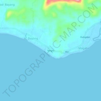 Topografische Karte Tengib, Höhe, Relief