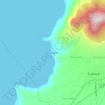 Topografische Karte Lumampao, Höhe, Relief