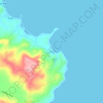Topografische Karte Lamba, Höhe, Relief