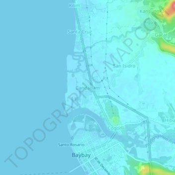 Topografische Karte Candadam, Höhe, Relief