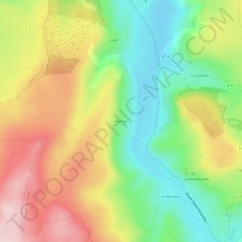 Topografische Karte Aymas, Höhe, Relief