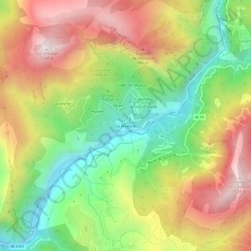 Topografische Karte La Madone, Höhe, Relief